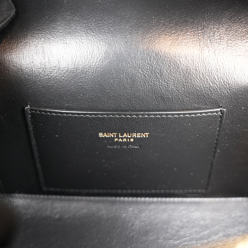 Saint Laurent Gaby Vanity Black Quilted Lambskin Bag with Cassandre Logo