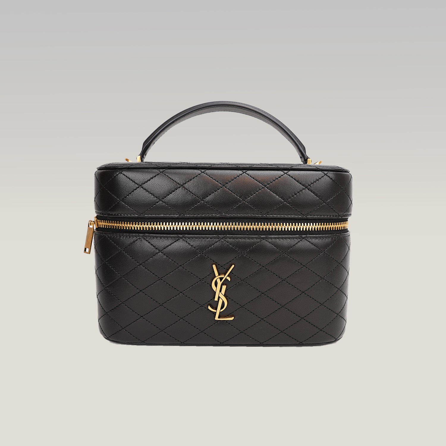 Saint Laurent Gaby Vanity Black Quilted Lambskin Bag with Cassandre Logo