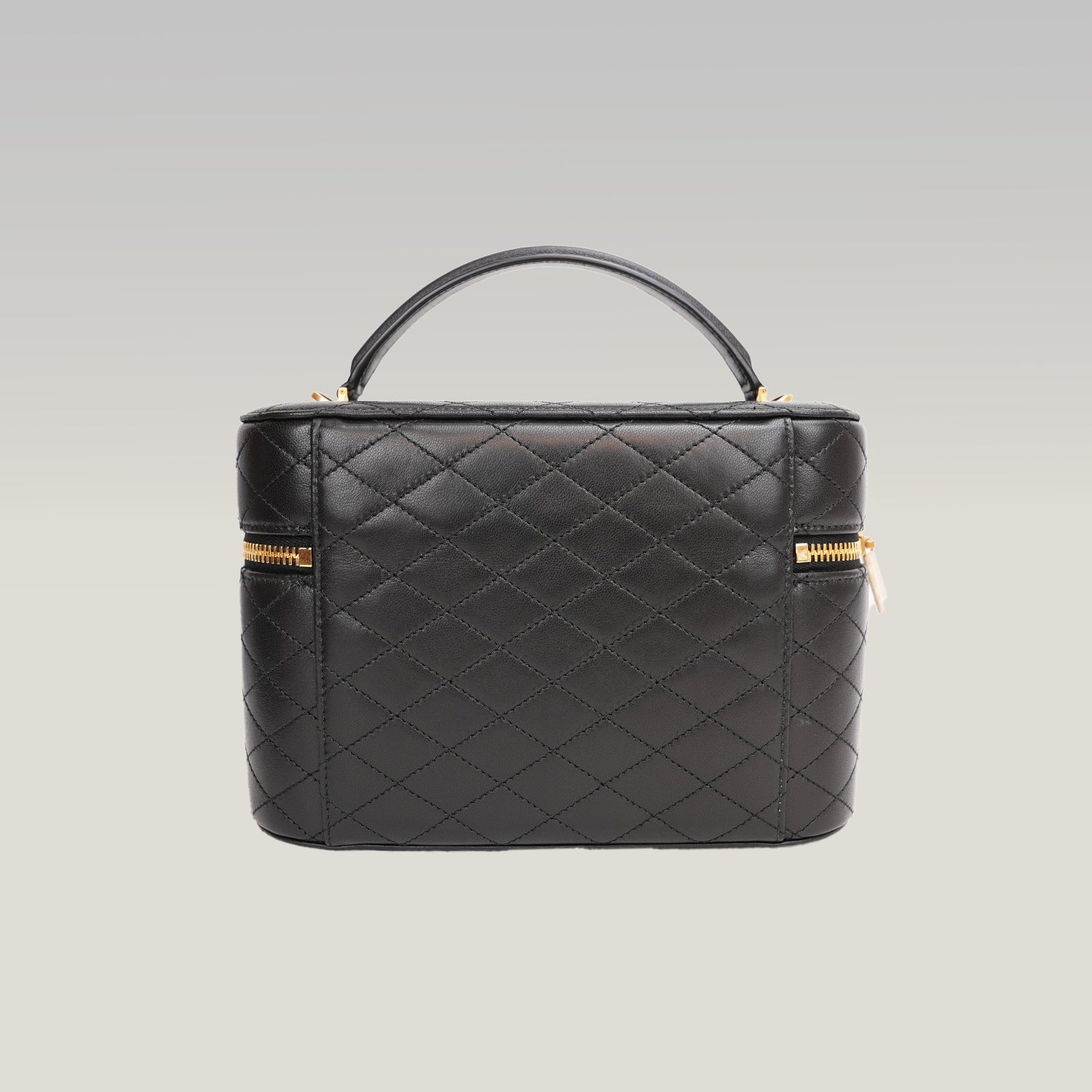 Saint Laurent Gaby Vanity Black Quilted Lambskin Bag with Cassandre Logo