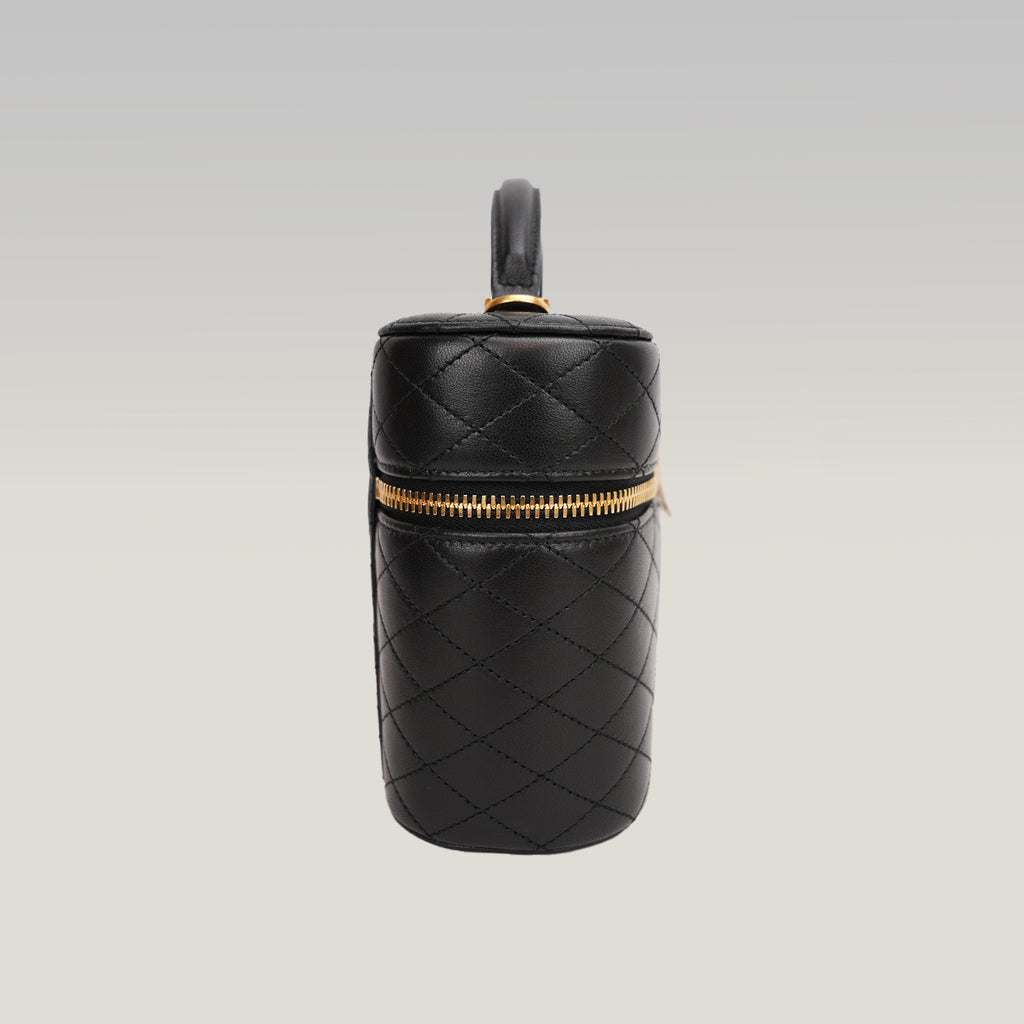 Saint Laurent Gaby Vanity Black Quilted Lambskin Bag with Cassandre Logo