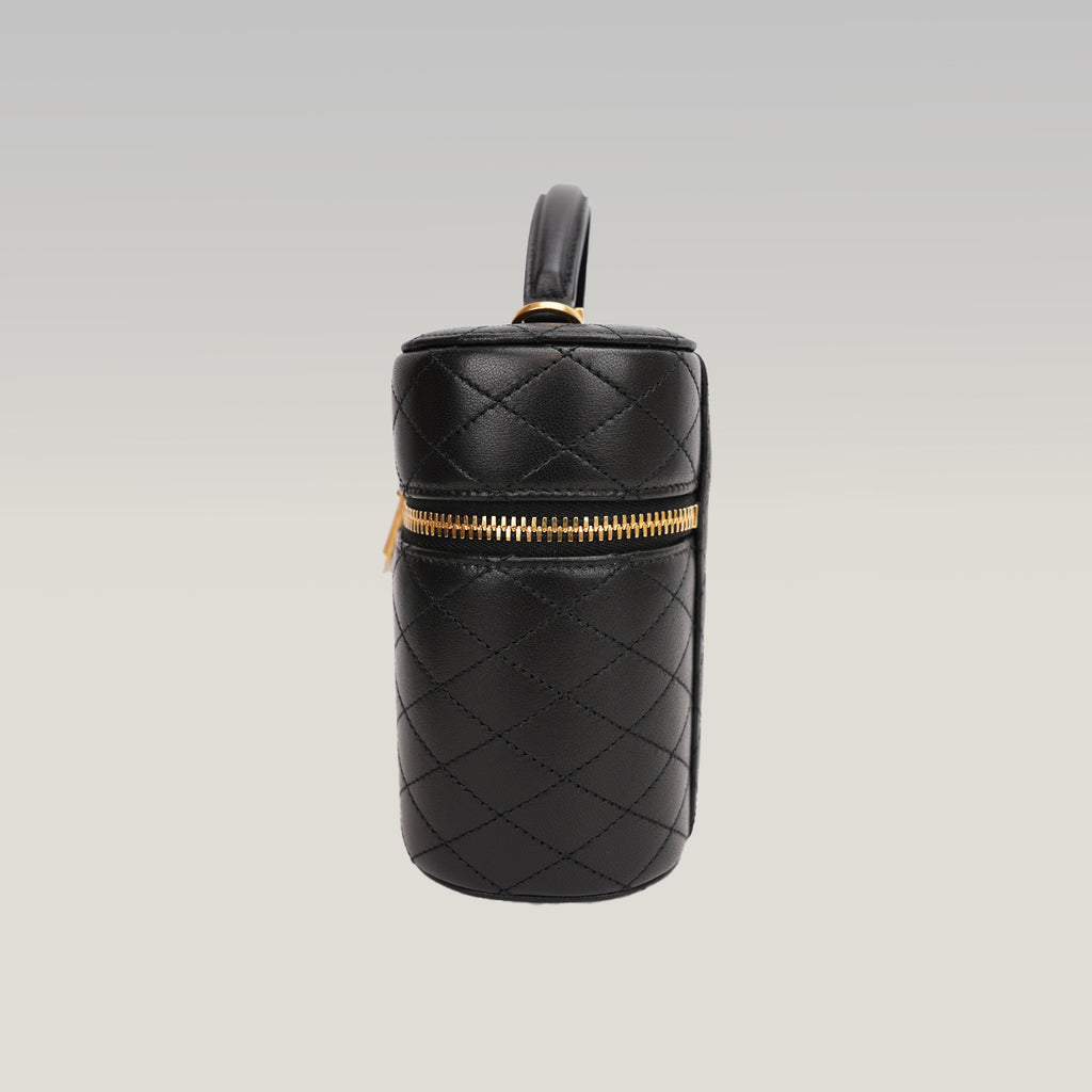 Saint Laurent Gaby Vanity Black Quilted Lambskin Bag with Cassandre Logo