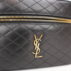 Saint Laurent Gaby Vanity Black Quilted Lambskin Bag with Cassandre Logo