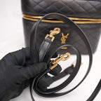 Saint Laurent Gaby Vanity Black Quilted Lambskin Bag with Cassandre Logo