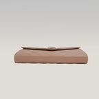 Saint Laurent Cassandre Envelope Wallet on Chain Beige Grain de Poudre Chevron Leather