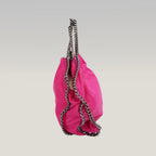 Stella McCartney Falabella Medium Tote in Shaggy Deer Rosa Fucsia con Catena Argento