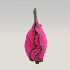 Stella McCartney Falabella Medium Tote in Shaggy Deer Rosa Fucsia con Catena Argento