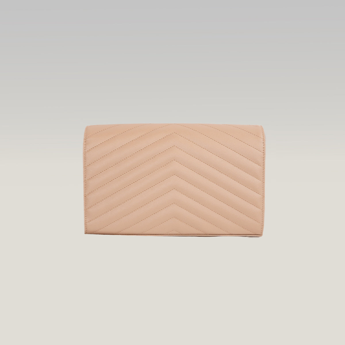 Saint Laurent Cassandra WOC Beige Nude in Pelle Matelassé Chevron con Logo YSL Dorato