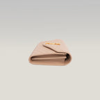 Saint Laurent Cassandra WOC Beige Nude in Pelle Matelassé Chevron con Logo YSL Dorato