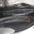 Saint Laurent Niki Mini Nera in Pelle Stropicciata con Logo YSL Dorato