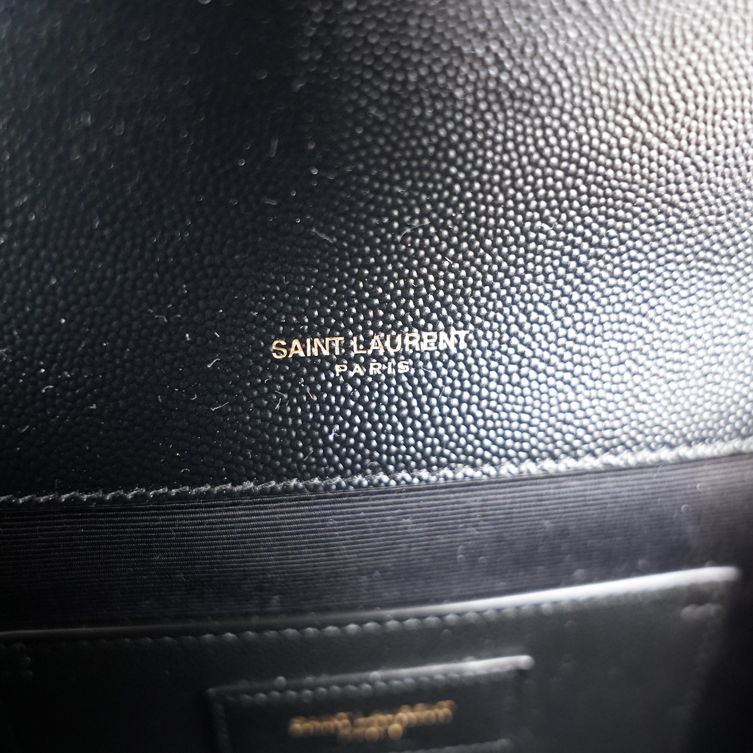 Saint Laurent Envelope Small Chain Shoulder Bag Black Quilted Grain de Poudre Leather