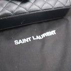 Saint Laurent Envelope Small Chain Shoulder Bag Black Quilted Grain de Poudre Leather