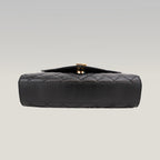 Saint Laurent Envelope Small Chain Shoulder Bag Black Quilted Grain de Poudre Leather