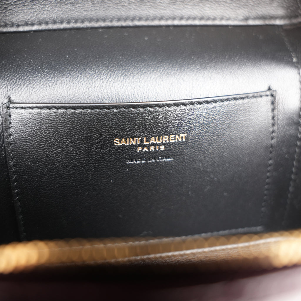 Saint Laurent Gaby Vanity Mini Rouge Cabernet in Quilted Leather with Gold Logo
