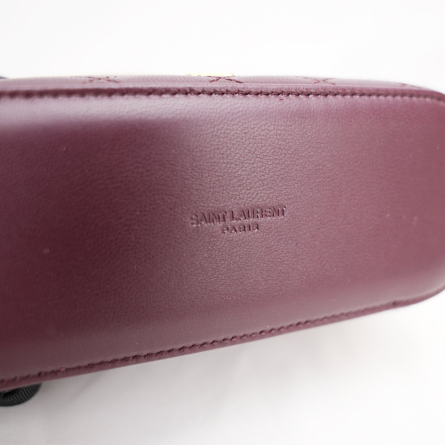 Saint Laurent Gaby Vanity Mini Rouge Cabernet in Quilted Leather with Gold Logo