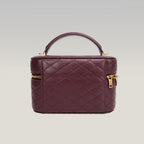 Saint Laurent Gaby Vanity Mini Rouge Cabernet in Quilted Leather with Gold Logo
