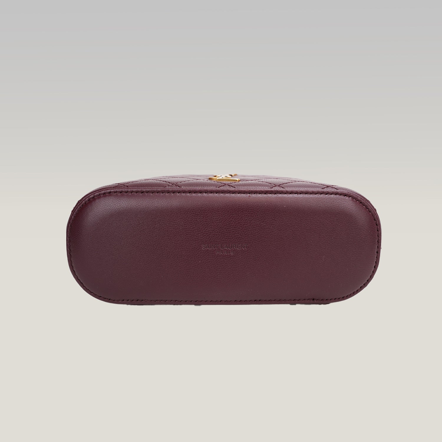 Saint Laurent Gaby Vanity Mini Rouge Cabernet in Quilted Leather with Gold Logo