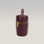 Saint Laurent Gaby Vanity Mini Rouge Cabernet in Quilted Leather with Gold Logo