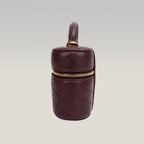 Saint Laurent Gaby Vanity Mini Rouge Cabernet in Quilted Leather with Gold Logo