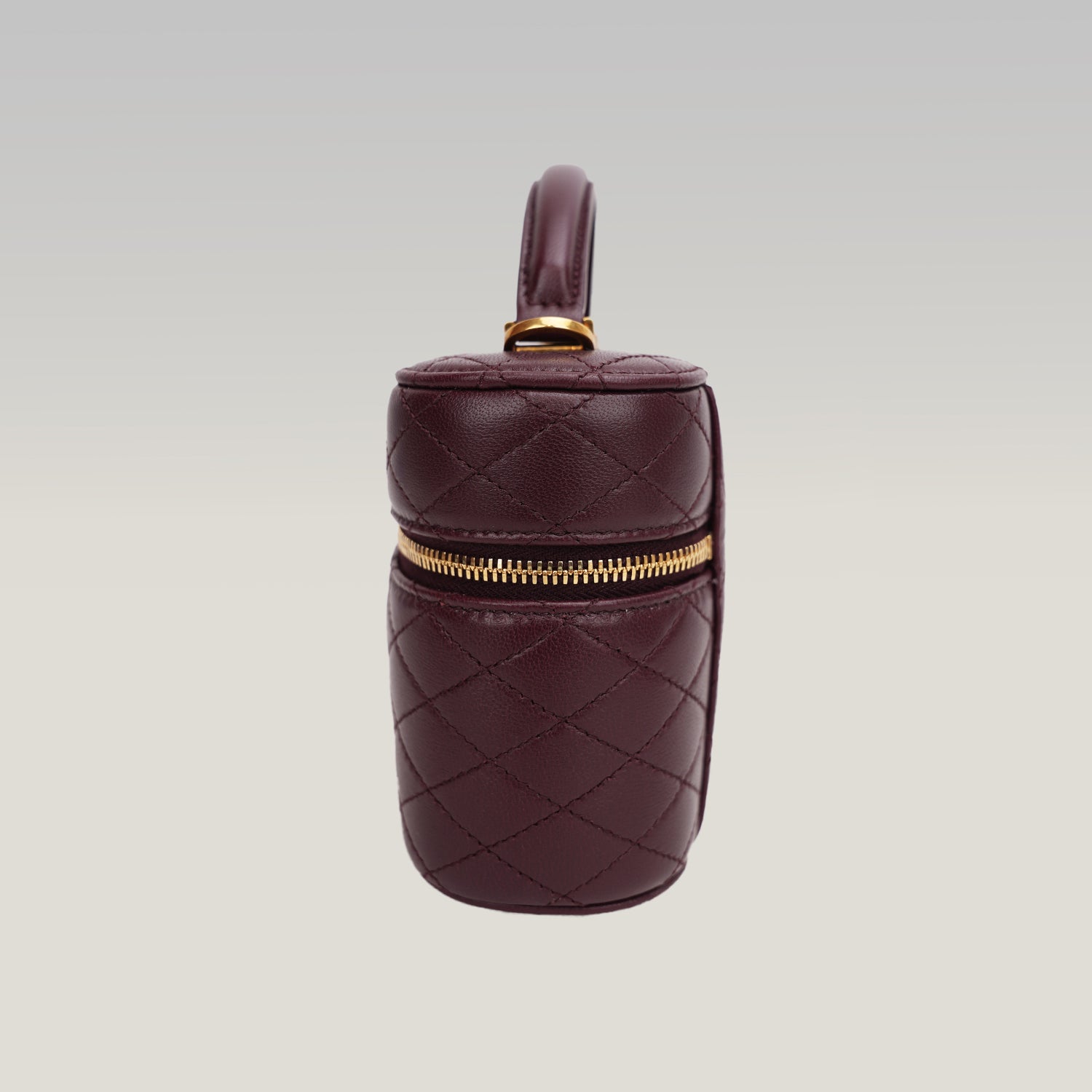 Saint Laurent Gaby Vanity Mini Rouge Cabernet in Quilted Leather with Gold Logo