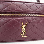 Saint Laurent Gaby Vanity Mini Rouge Cabernet in Quilted Leather with Gold Logo