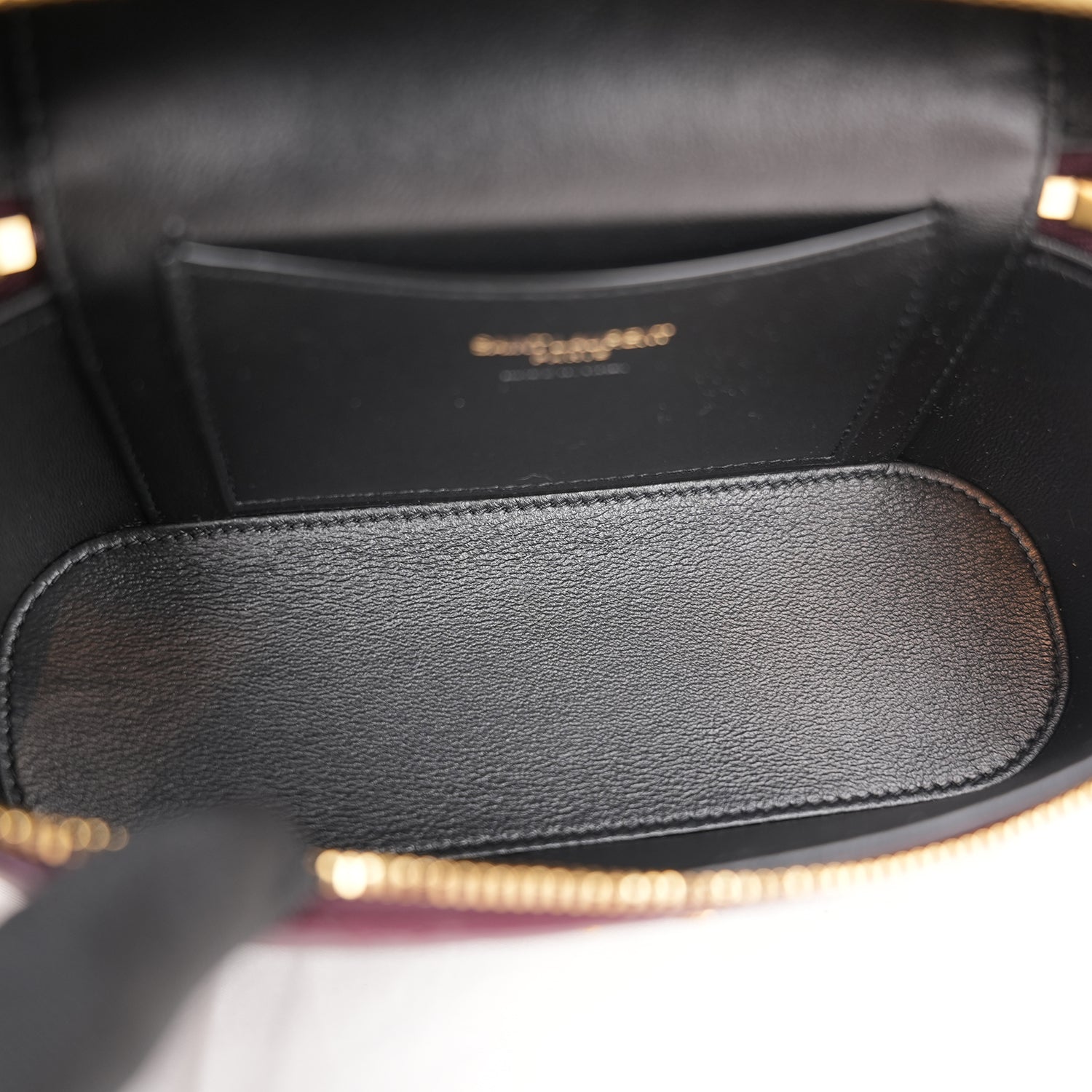 Saint Laurent Gaby Vanity Mini Rouge Cabernet in Quilted Leather with Gold Logo