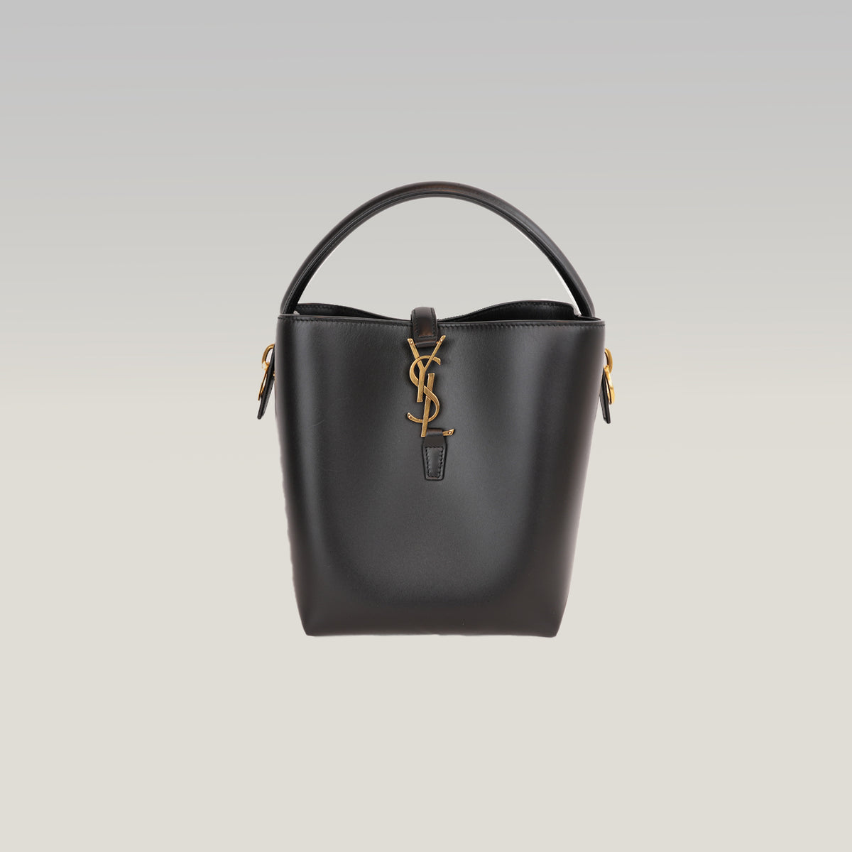 Saint Laurent Le 5 à 7 Supple Large Nera in Pelle con Hardware Dorato
