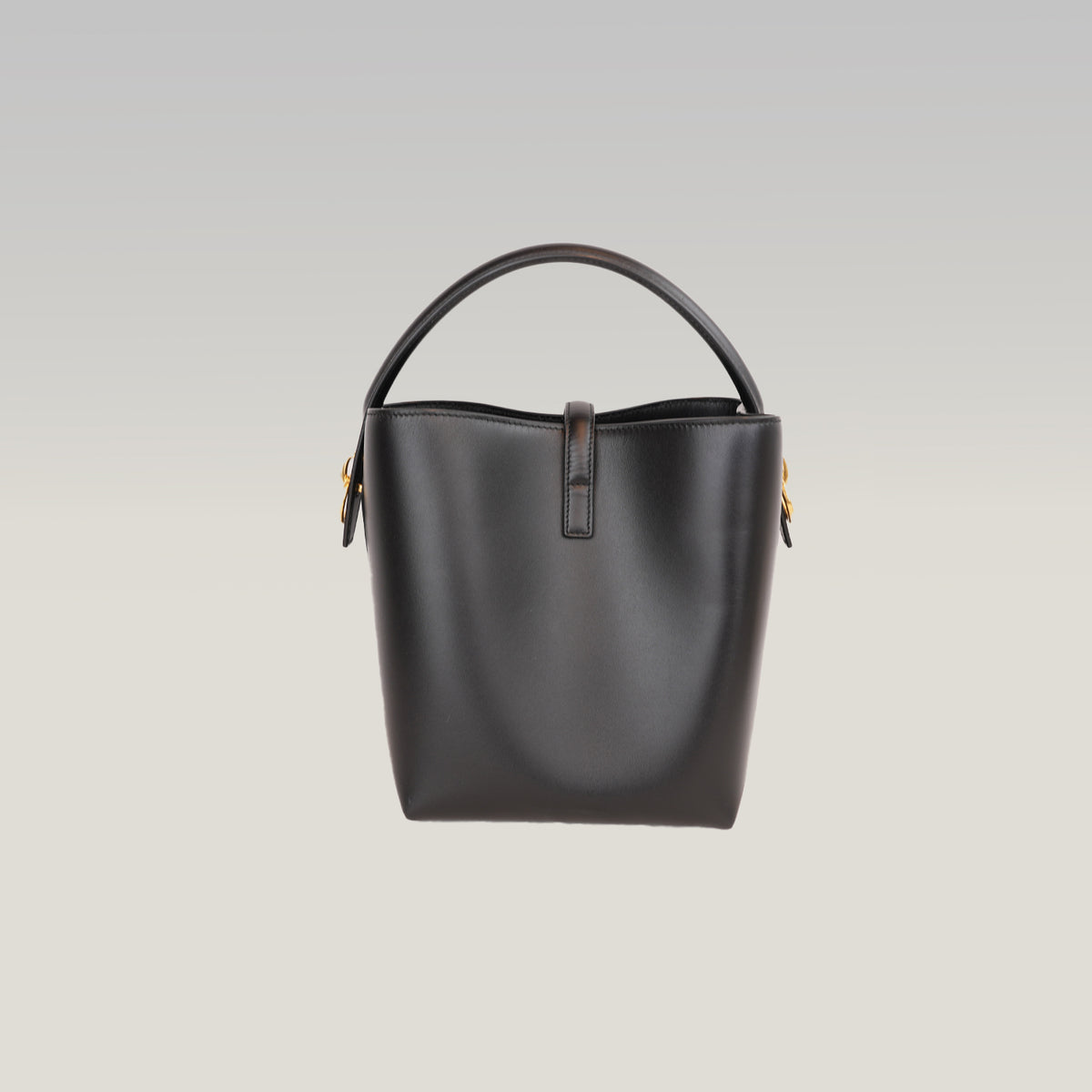 Saint Laurent Le 5 à 7 Supple Large Nera in Pelle con Hardware Dorato