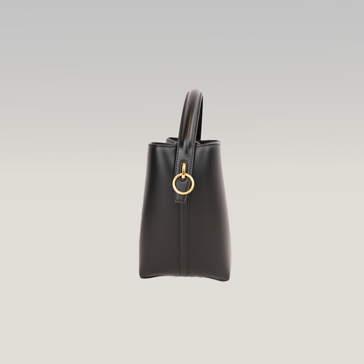 Saint Laurent Le 5 à 7 Supple Large Nera in Pelle con Hardware Dorato