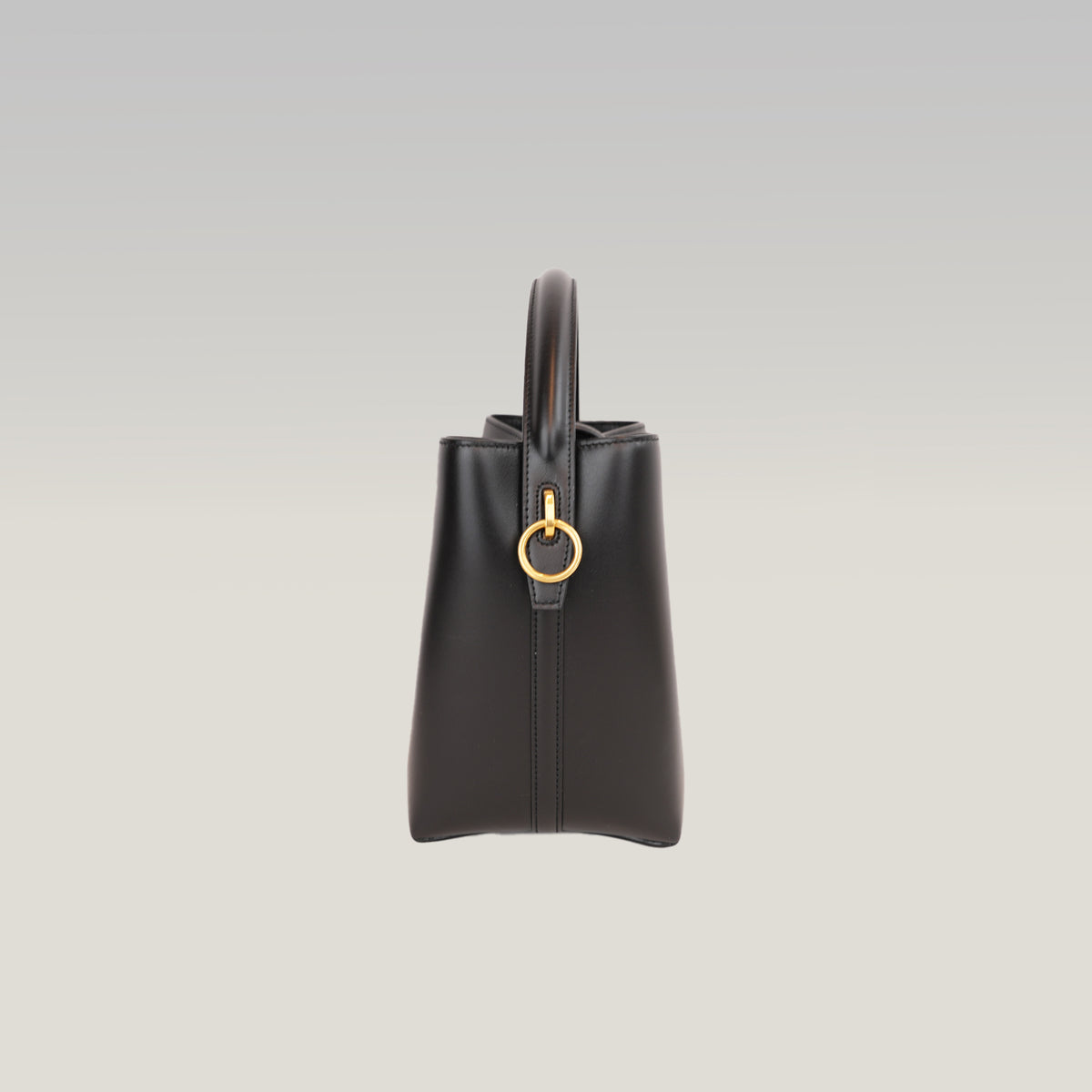 Saint Laurent Le 5 à 7 Supple Large Nera in Pelle con Hardware Dorato