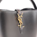 Saint Laurent Le 5 à 7 Supple Large Nera in Pelle con Hardware Dorato