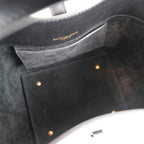 Saint Laurent Le 5 à 7 Supple Large Nera in Pelle con Hardware Dorato