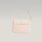 Saint Laurent Le 5 à 7 Borsa a Spalla Matelassé in Pelle Beige Chiaro con Logo YSL Dorato