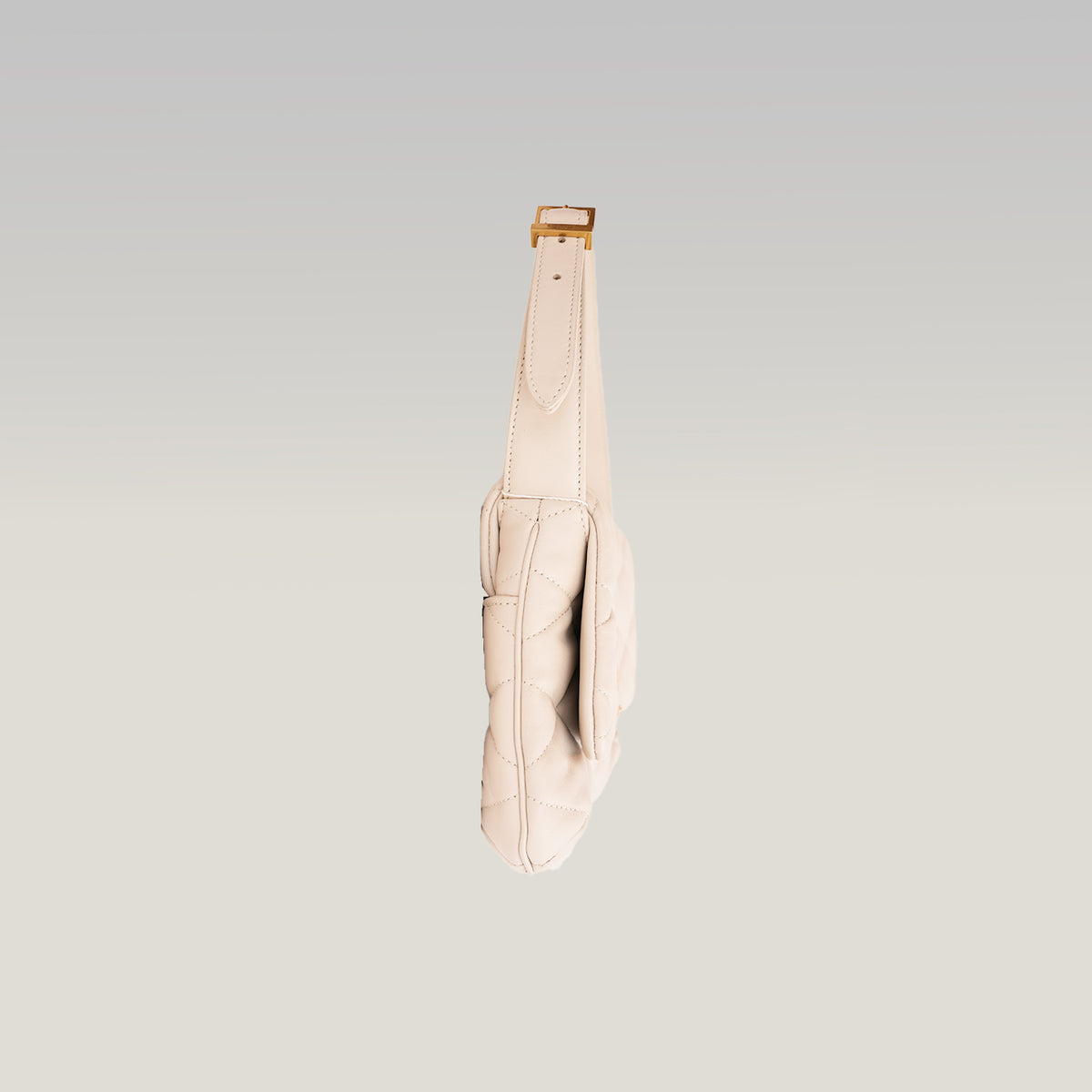 Saint Laurent Le 5 à 7 Borsa a Spalla Matelassé in Pelle Beige Chiaro con Logo YSL Dorato