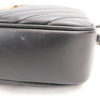 Saint Laurent Lou Camera Bag Borsa a Tracolla in Pelle Nera Matelassé Chevron con Logo YSL Dorato