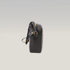 Saint Laurent Lou Camera Bag Borsa a Tracolla in Pelle Nera Matelassé Chevron con Logo YSL Dorato