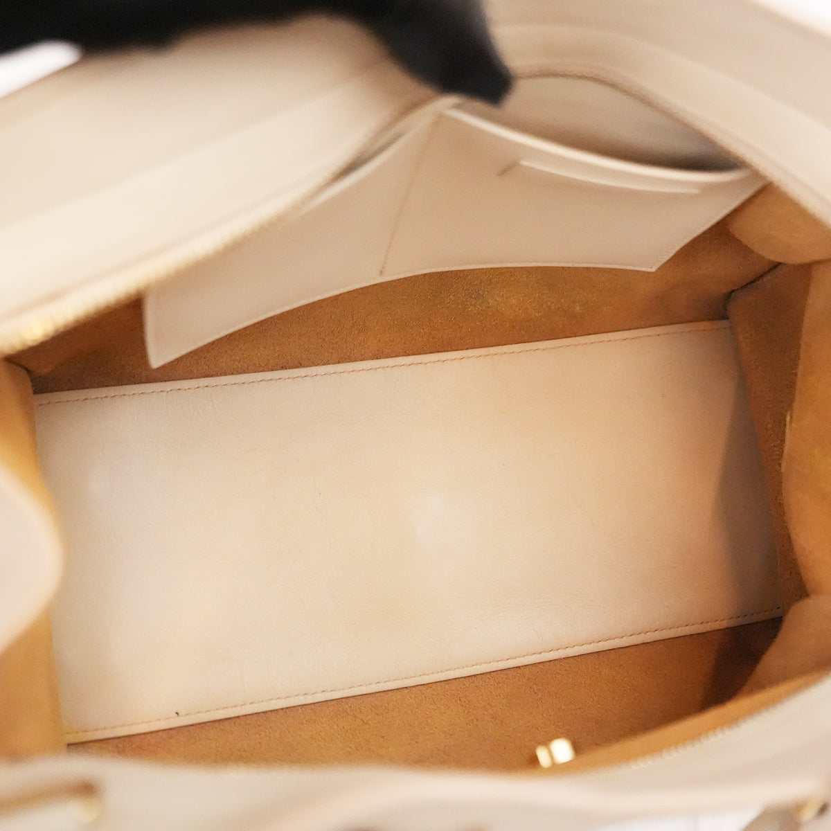 Saint Laurent Y Cabas Small Nude Leather Gold-Tone Hardware Tote Bag