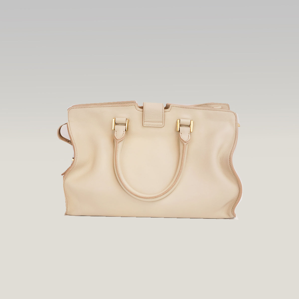Saint Laurent Y Cabas Small Nude Leather Gold-Tone Hardware Tote Bag