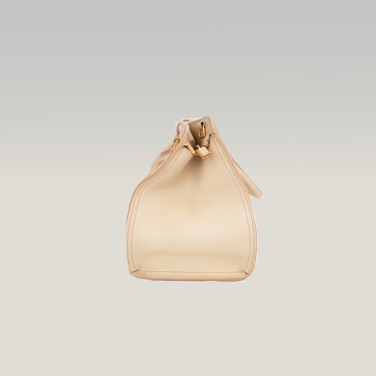 Saint Laurent Y Cabas Small Nude Leather Gold-Tone Hardware Tote Bag