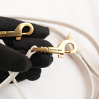 Saint Laurent Le 37 Mini Borsa Secchiello in Pelle di Vitello Bianco Avorio con Logo YSL Dorato