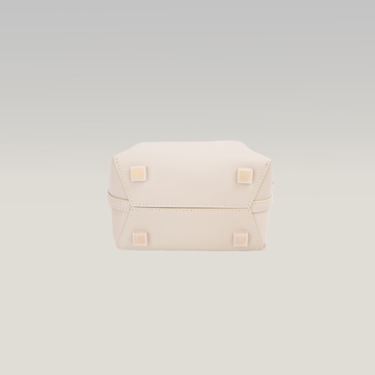 Saint Laurent Le 37 Mini Borsa Secchiello in Pelle di Vitello Bianco Avorio con Logo YSL Dorato