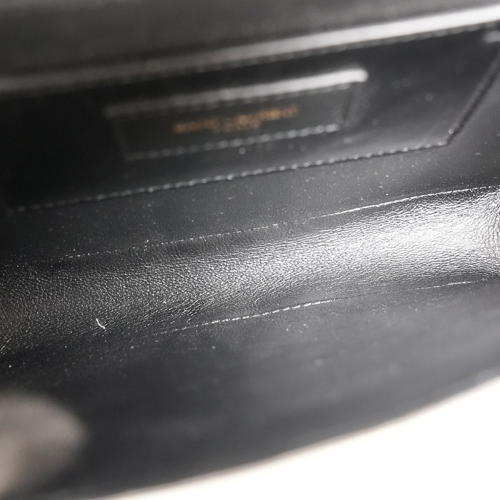 Saint Laurent Paris Solferino Borsa a Tracolla Media in Pelle Bianca con Hardware Dorato