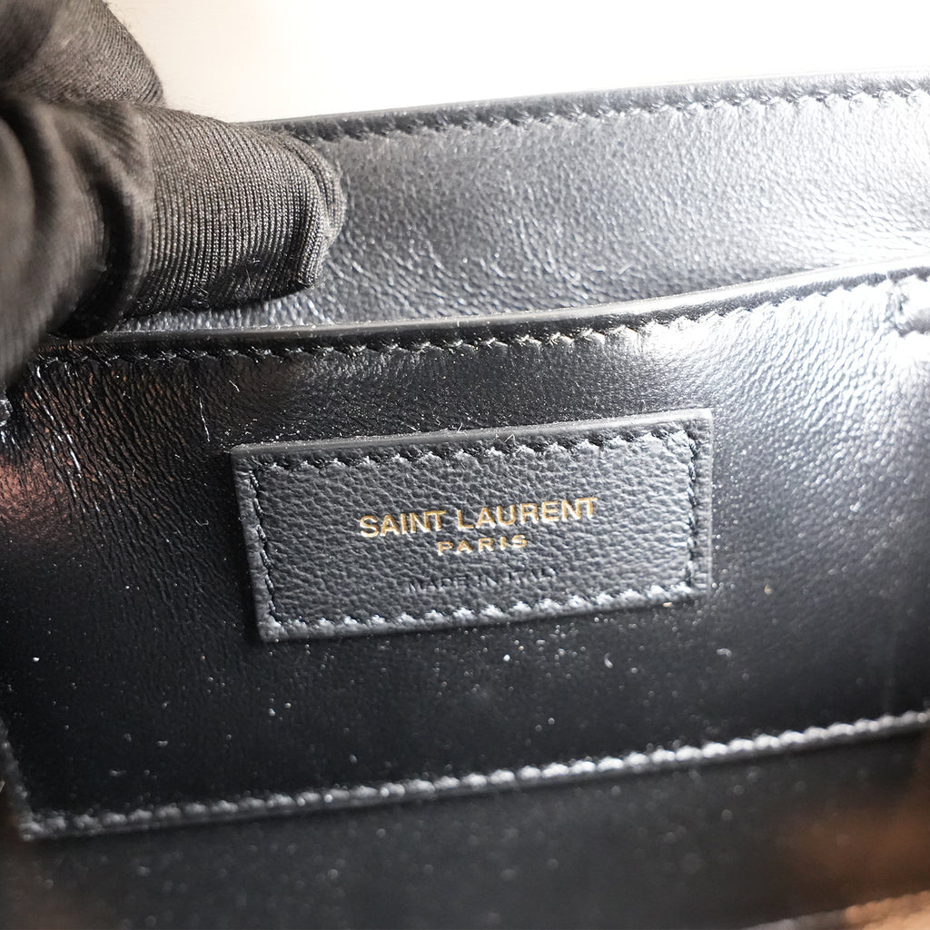 Saint Laurent Paris Solferino Borsa a Tracolla Media in Pelle Bianca con Hardware Dorato