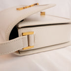 Saint Laurent Paris Solferino Borsa a Tracolla Media in Pelle Bianca con Hardware Dorato