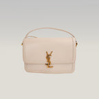 Saint Laurent Paris Solferino Borsa a Tracolla Media in Pelle Bianca con Hardware Dorato