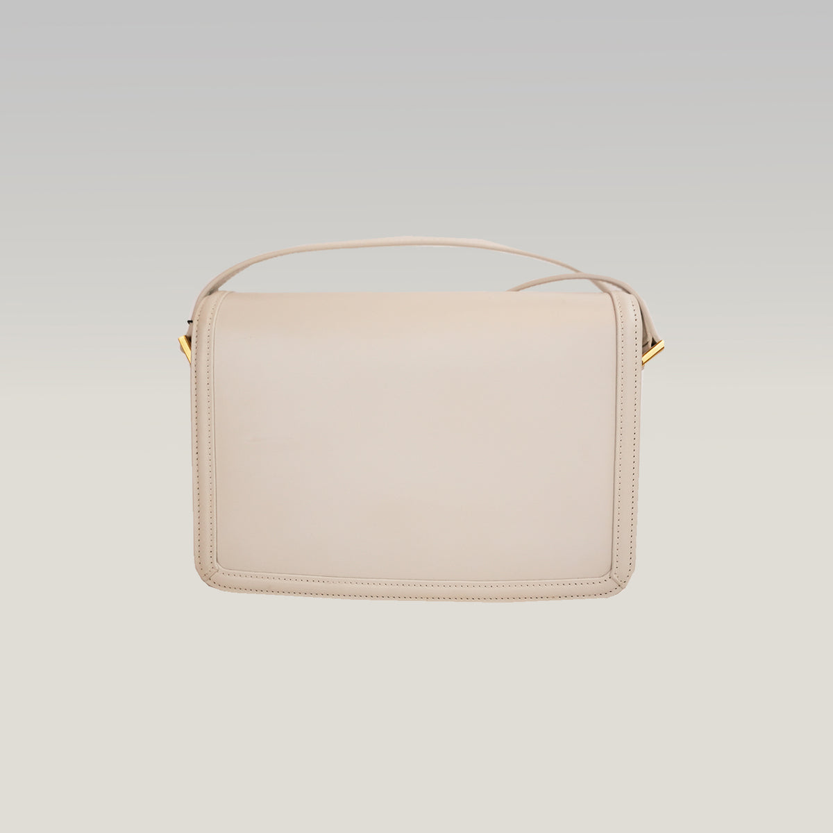 Saint Laurent Paris Solferino Borsa a Tracolla Media in Pelle Bianca con Hardware Dorato