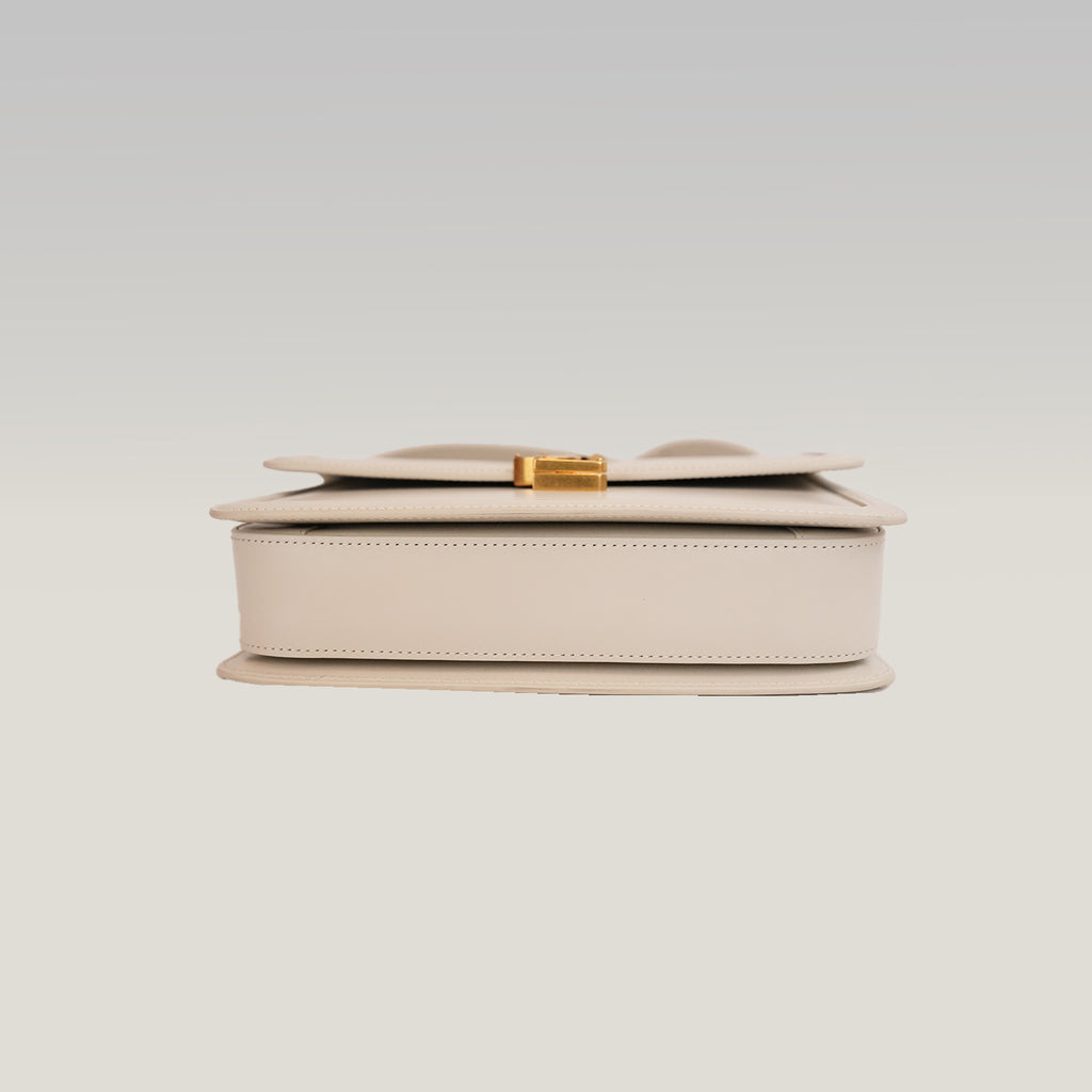 Saint Laurent Paris Solferino Borsa a Tracolla Media in Pelle Bianca con Hardware Dorato