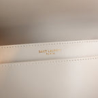 Saint Laurent Paris Solferino Borsa a Tracolla Media in Pelle Bianca con Hardware Dorato