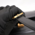 Saint Laurent Solferino Medium Shoulder Bag Black Leather with Cassandre Logo