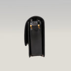 Saint Laurent Solferino Medium Shoulder Bag Black Leather with Cassandre Logo