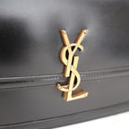 Saint Laurent Solferino Medium Shoulder Bag Black Leather with Cassandre Logo